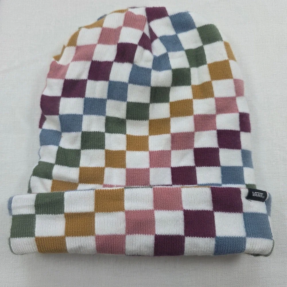 Vans Beanie Unisex OSFM Multicolor Checkerboard Knit Skater Streetwear Hat